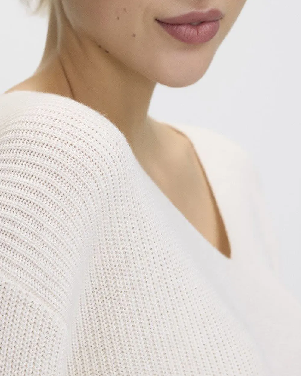 Cashmere-Blend V-Neck Sweater