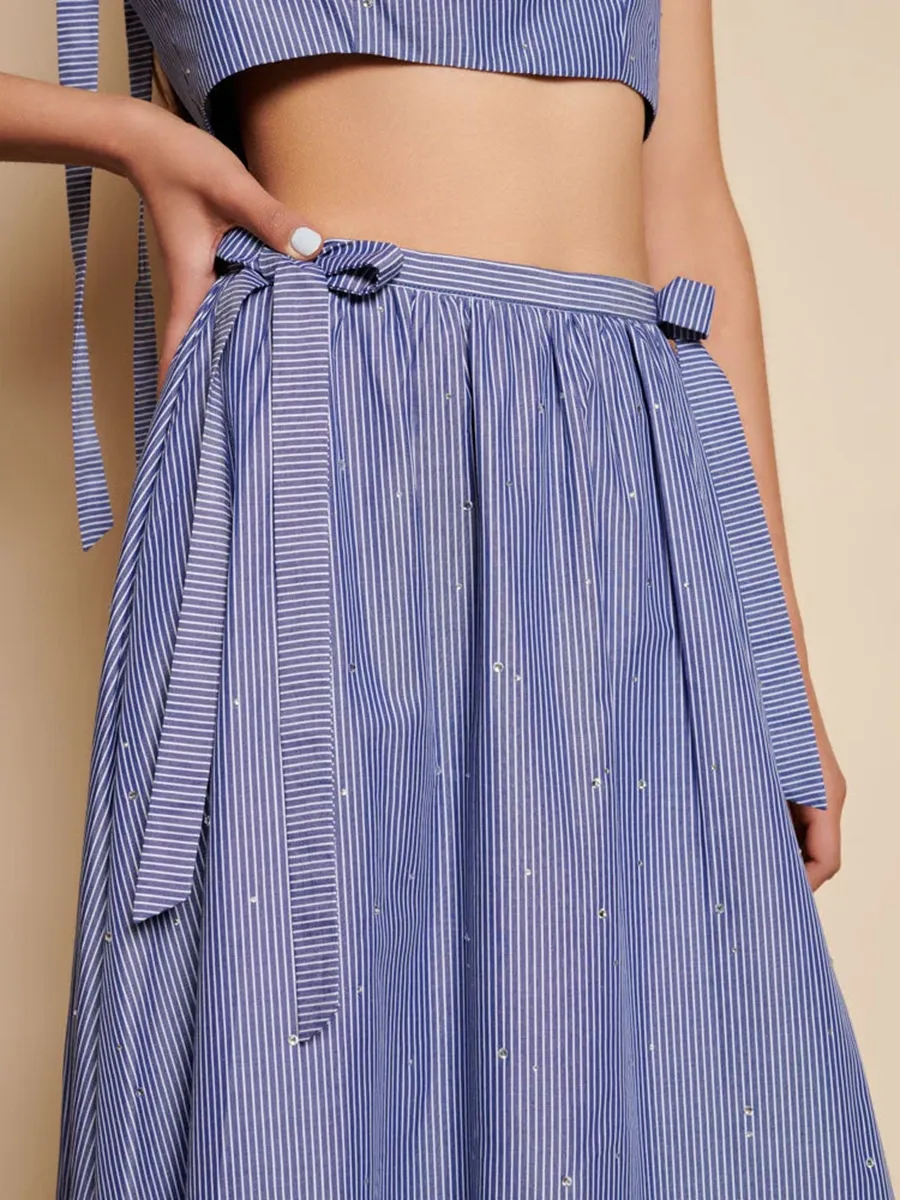 Ivy Stripe Midi Skirt