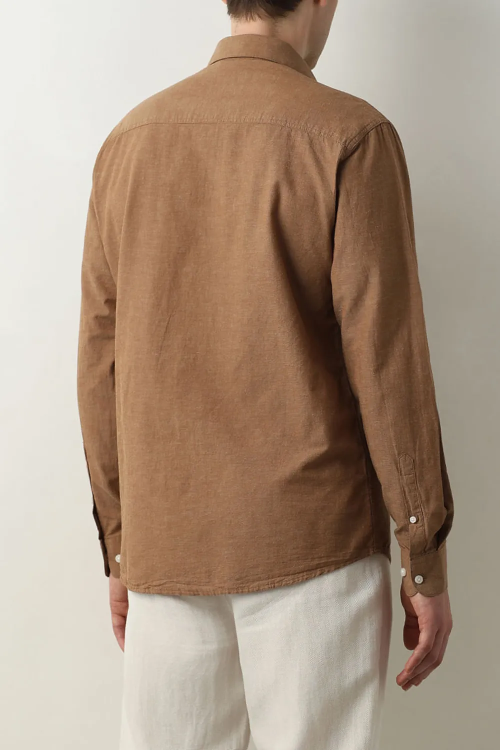 Brown Linen Full Sleeves Shirt