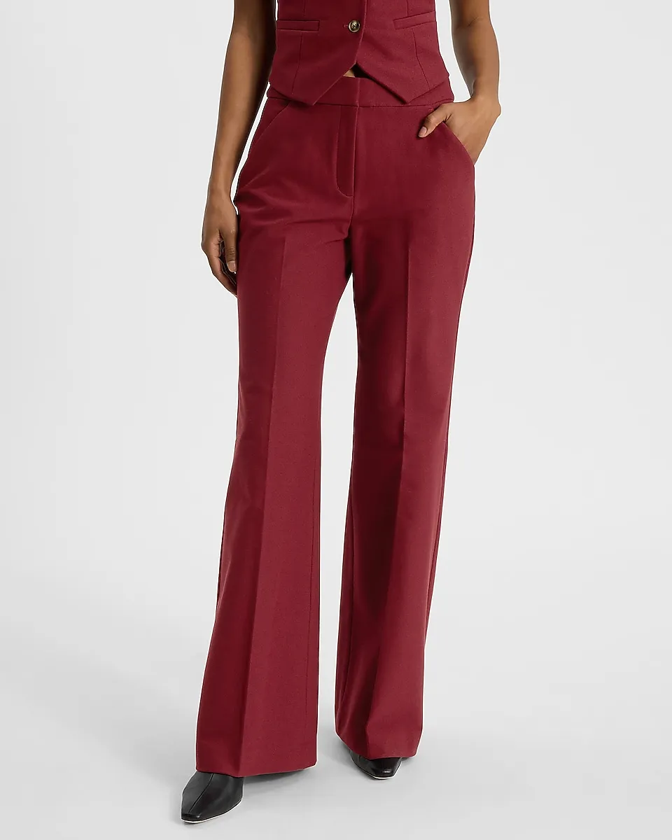 Boat Neck Blazer Vest + Editor Trouser Flare Pant