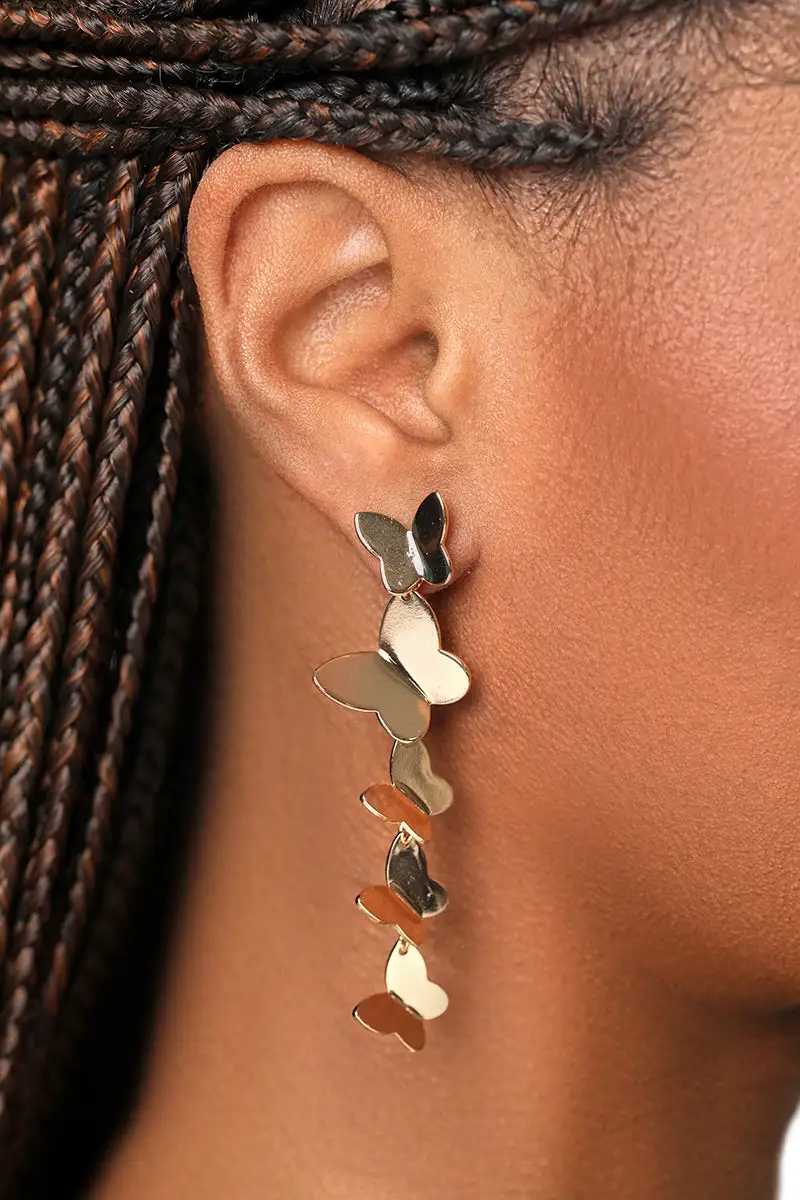 Butterfly Garden Gold Earrings