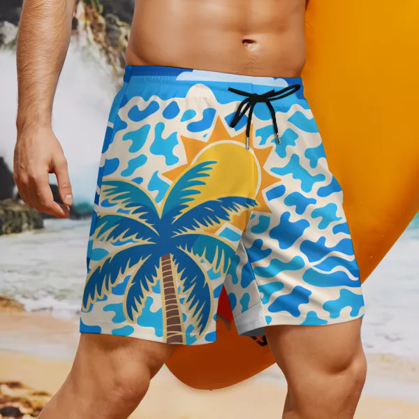 Coconut Tree Summer Sports Beach Shorts By The Sea