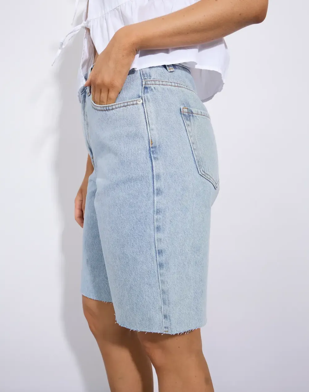 High Rise Baggy Denim Short