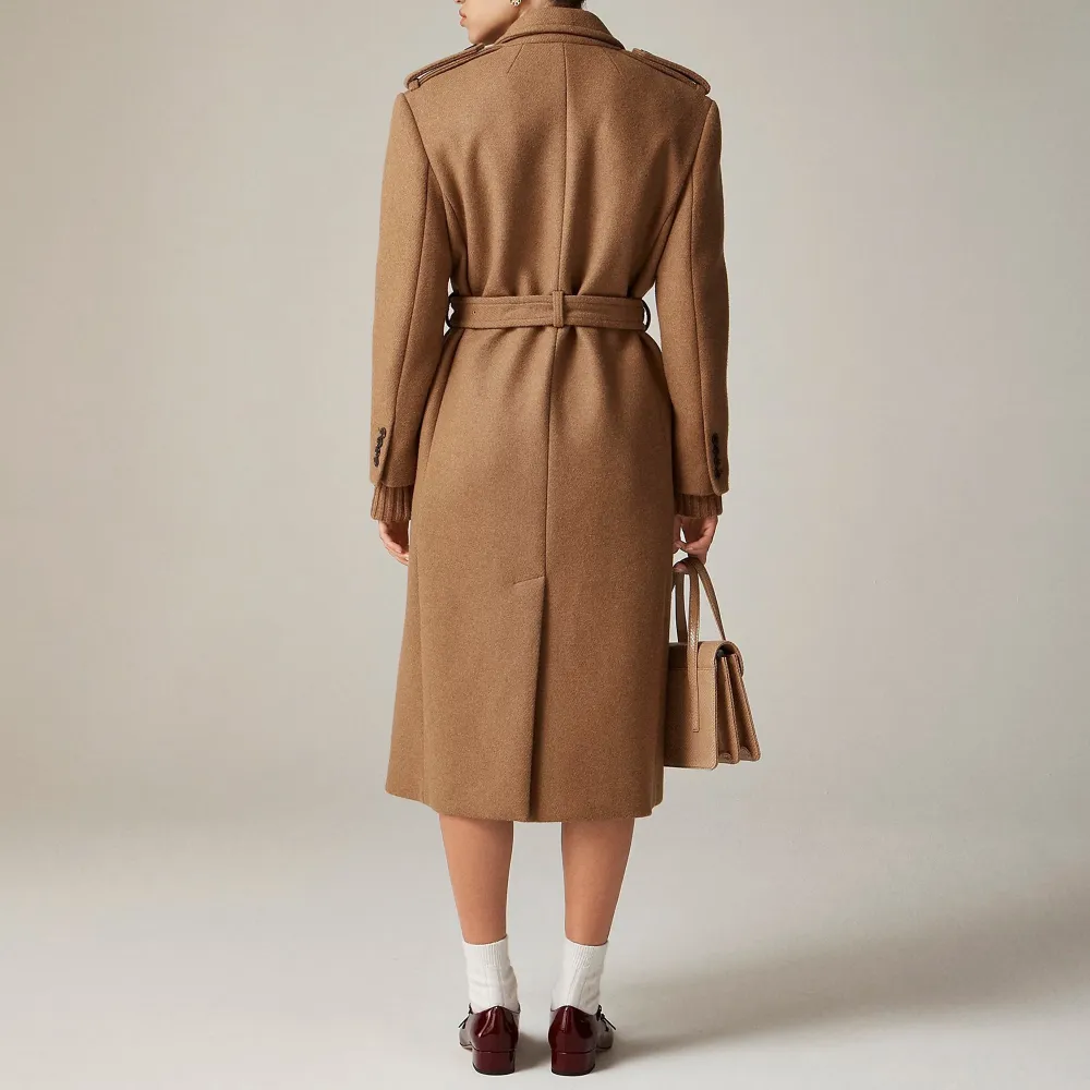 Wrap trench coat  double-faced wool blend