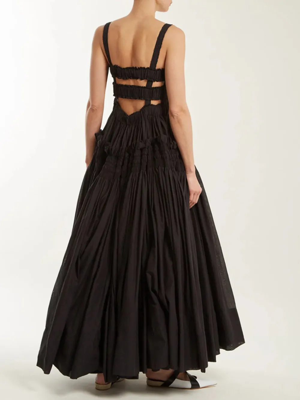 Cutout Back Ruffle Cami Dress