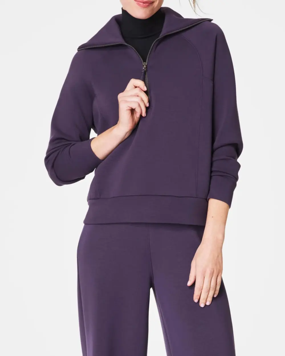 Aubergine Half Zip Sweatshirts