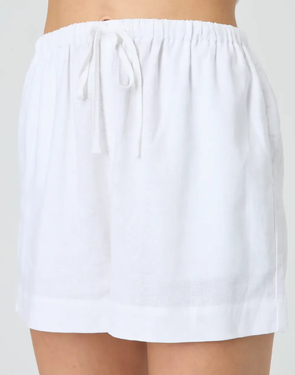 Linen Blend Tie Waist Short