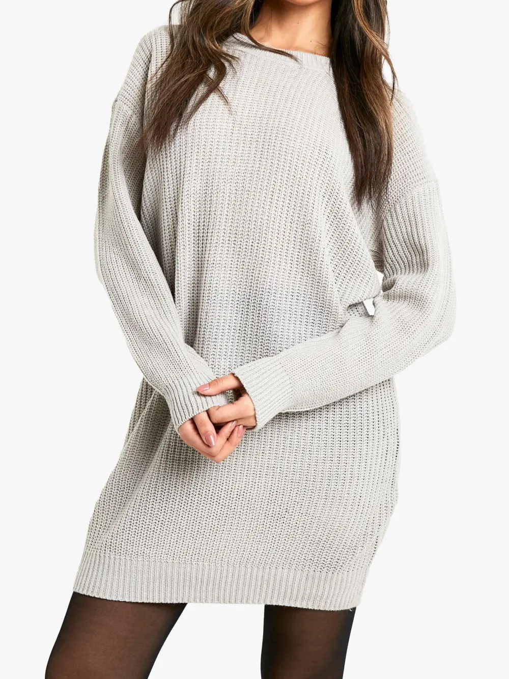 CREW NECK SWEATER DRESS