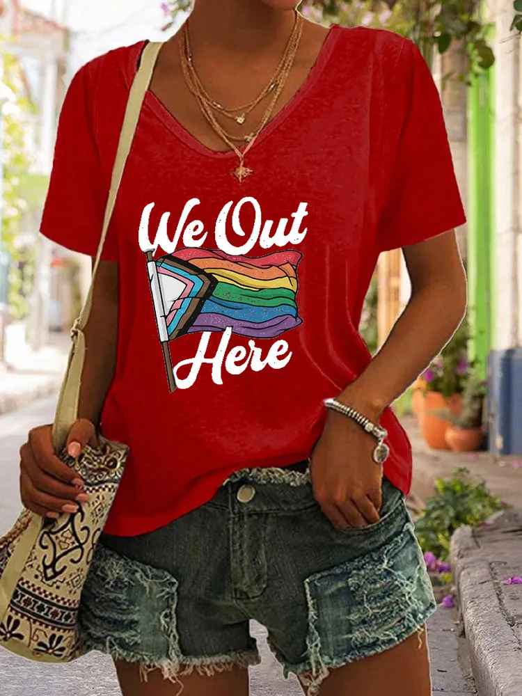 Women'S We Out Here V-Neck T-Shirt
