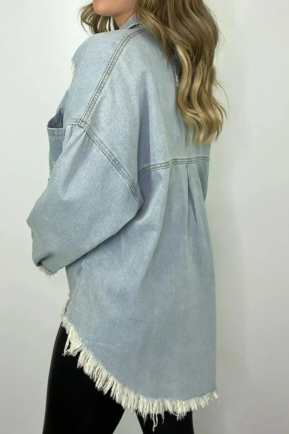 Oversized Distressed Denim Jacket