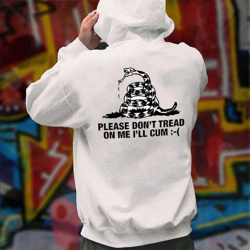 Please Don't Tread On Me I'll Cum Printed Men's Hoodie