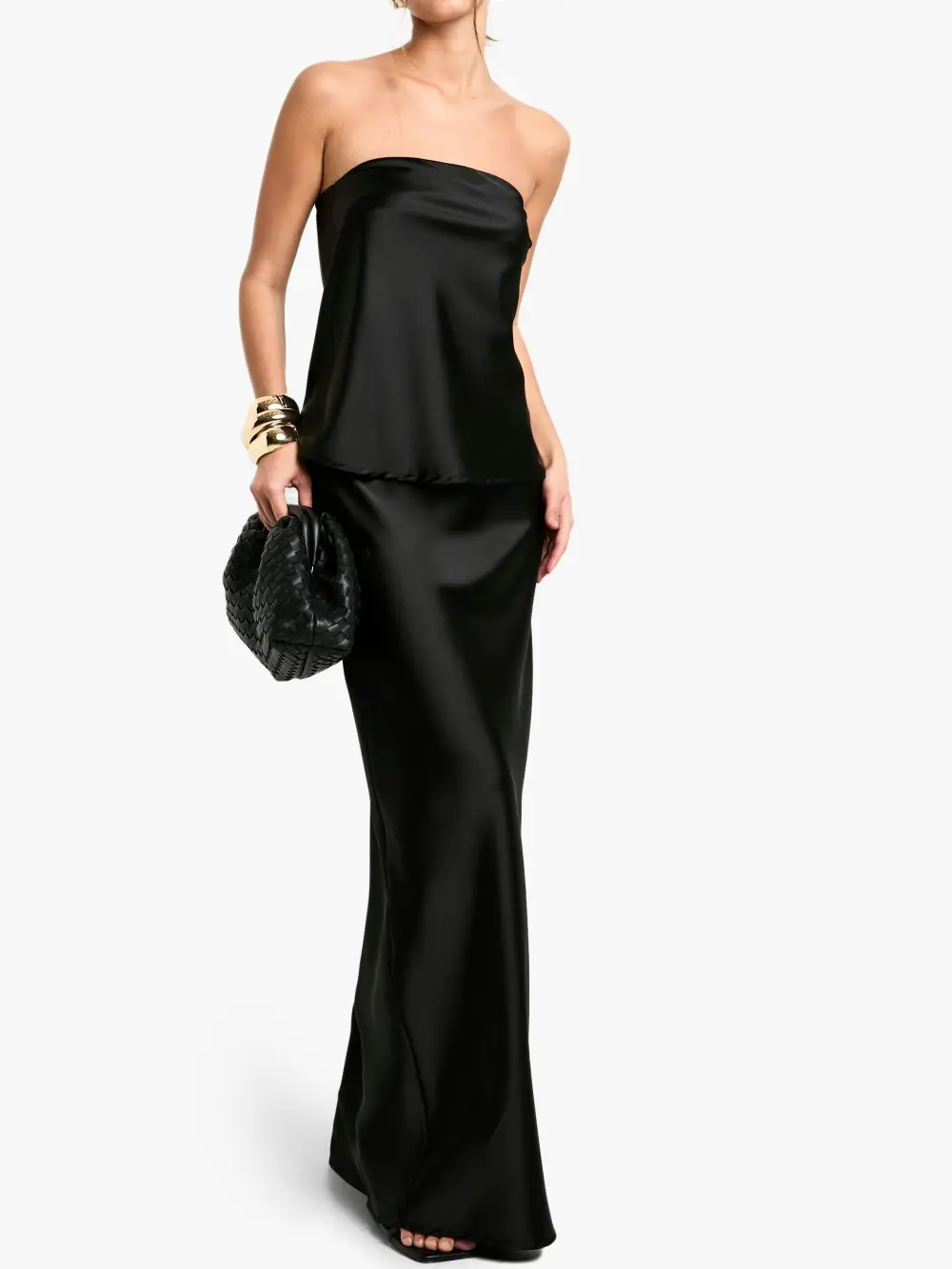 SATIN LONGLINE BANDEAU & MAXI SKIRT SET