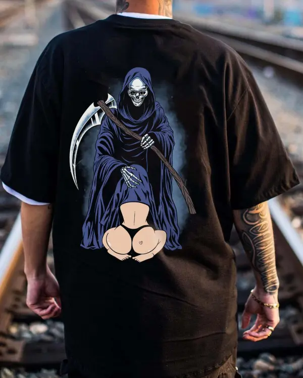 Hiding In The Reaper Crotch Printed Men's T-shirt