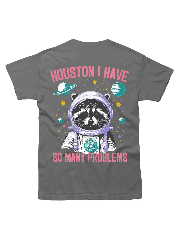 Cat Astronaut Print T-Shirt