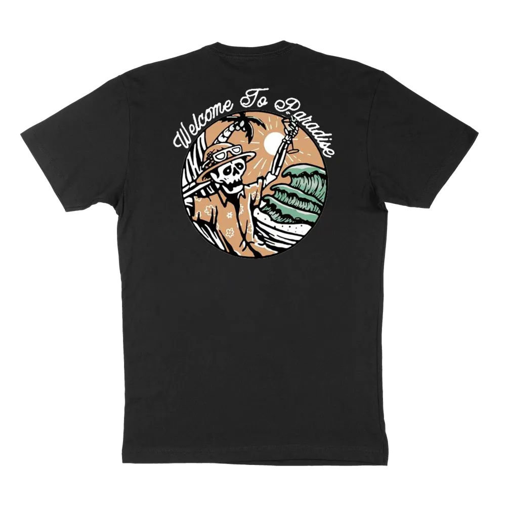Men'S Summer Round Neck Short Sleeve Casual T-Shirt With Slogan And Skull Print