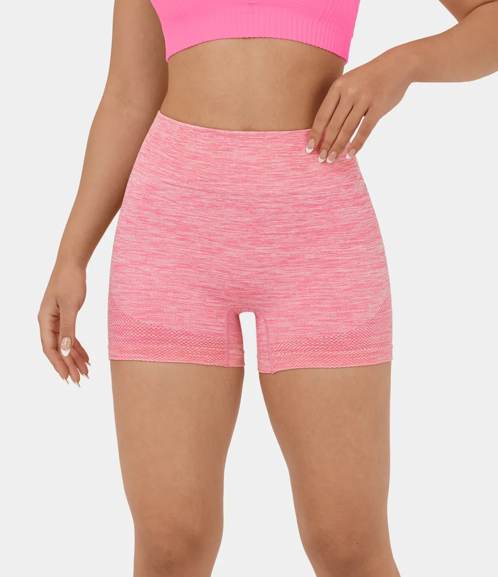 Seamless Flow High Waisted Butt Lifting Ruched Deep Dye Yoga Biker Shorts 3.5''