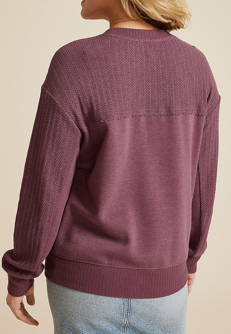 Knit Mixer Crew Neck Sweatshirt