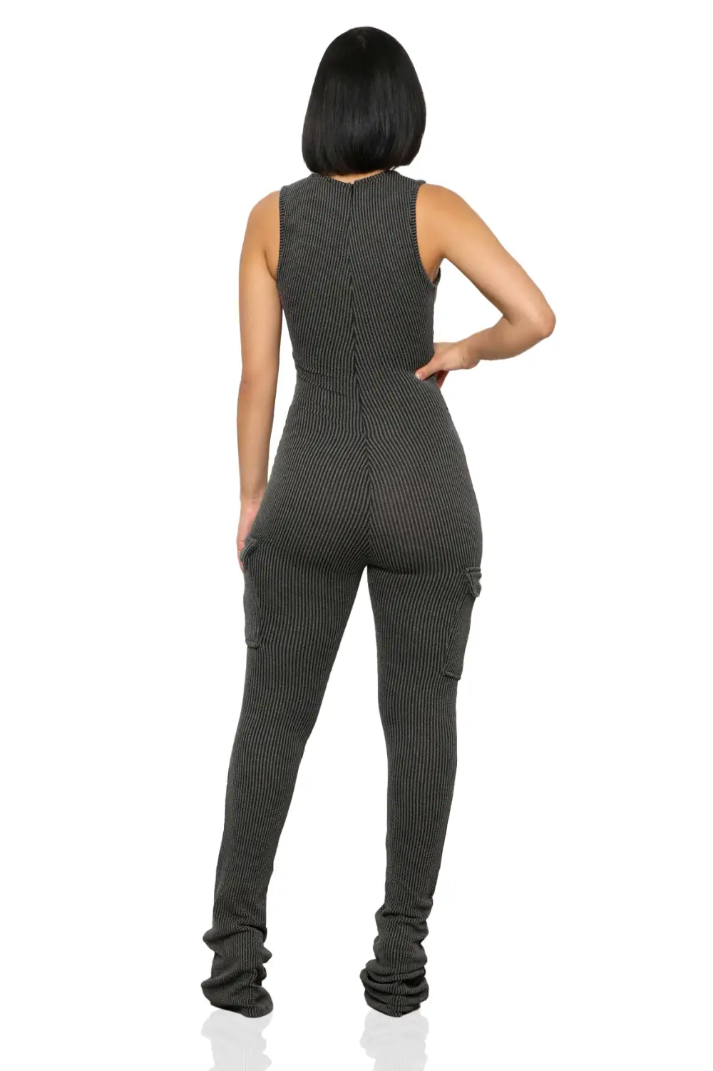 On The Go Ribbed Jumpsuit (Black)-FINAL SALE