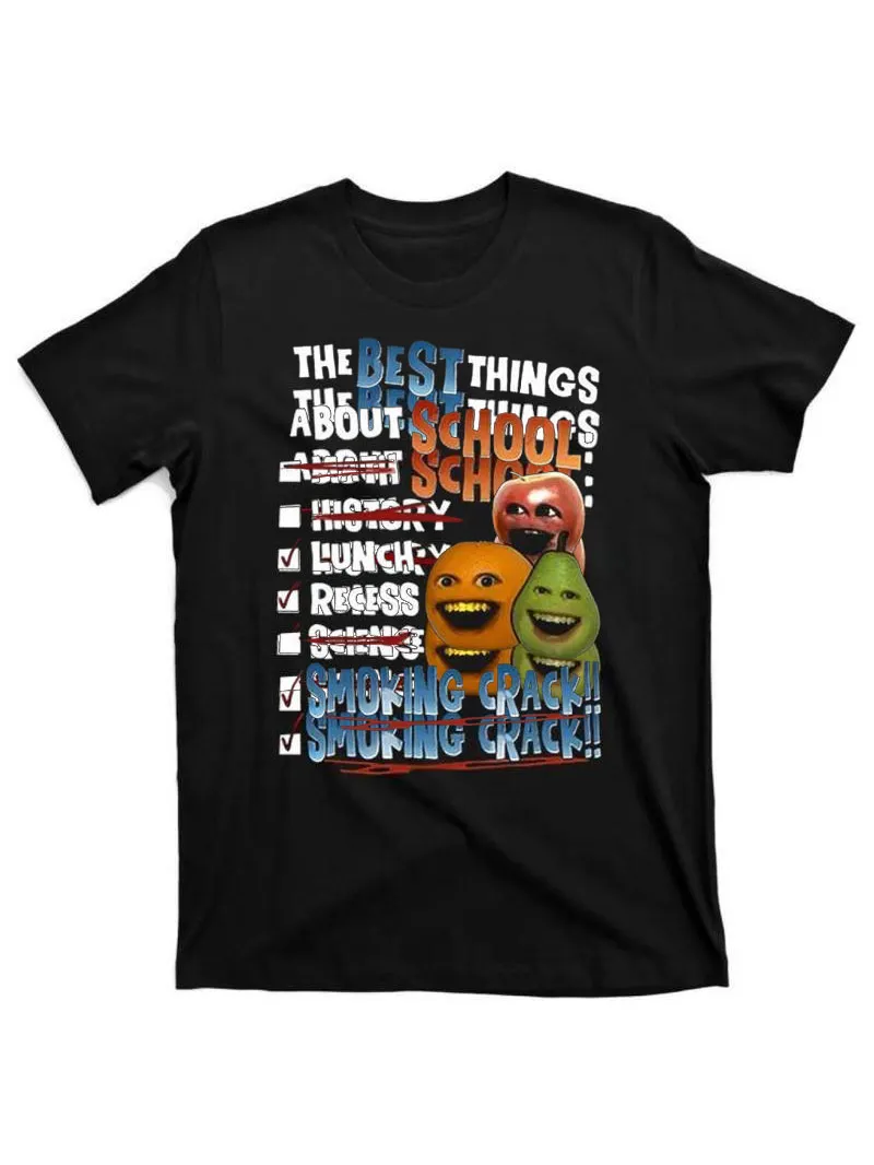 Annoying Orange Crack Shirt The Best Things About School,Easy Care