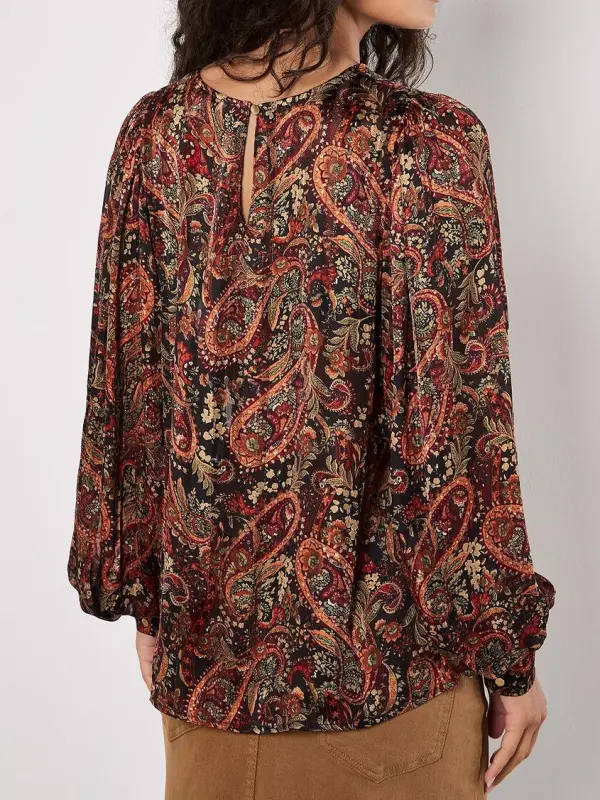 Paisley Sparkle Self Stripe Blouse