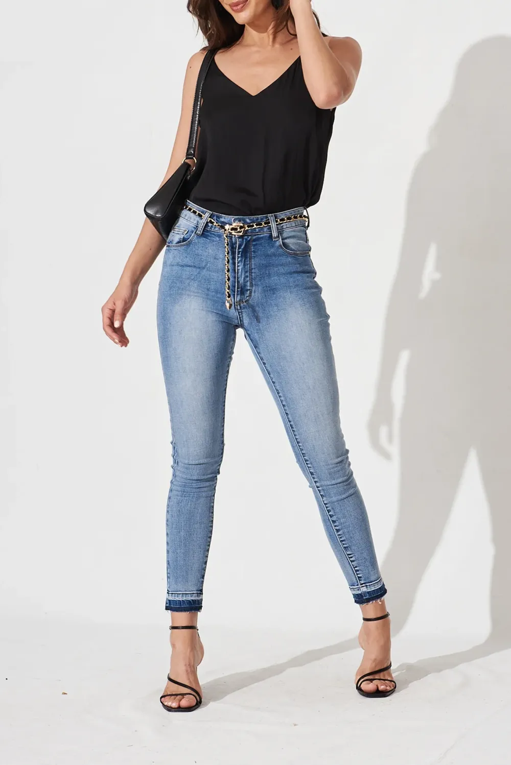 Black V Neck Spaghetti Strap Camisole