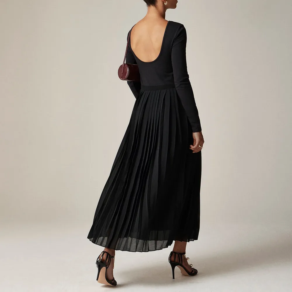 Pleated ballet dress in stretch cotton-blend