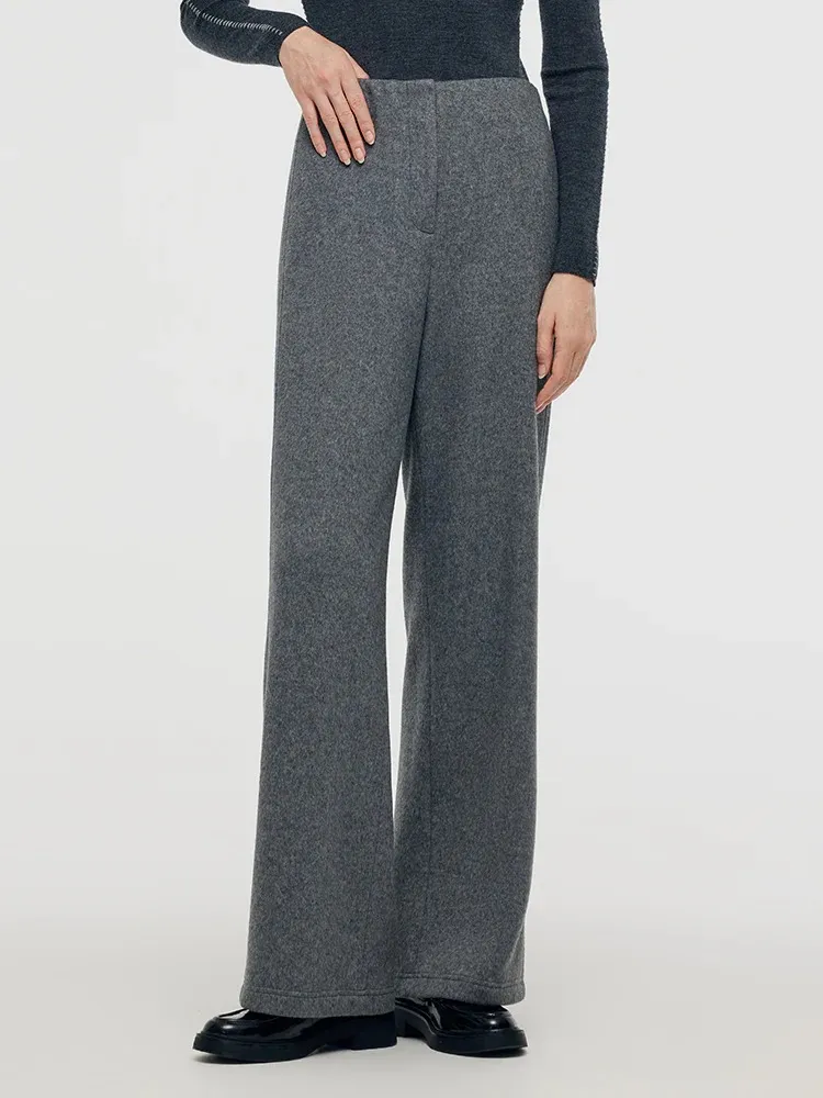 Wool Blend Straight Women Pants