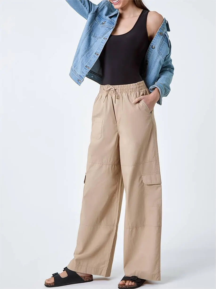 Khaki Lace-Up Trousers