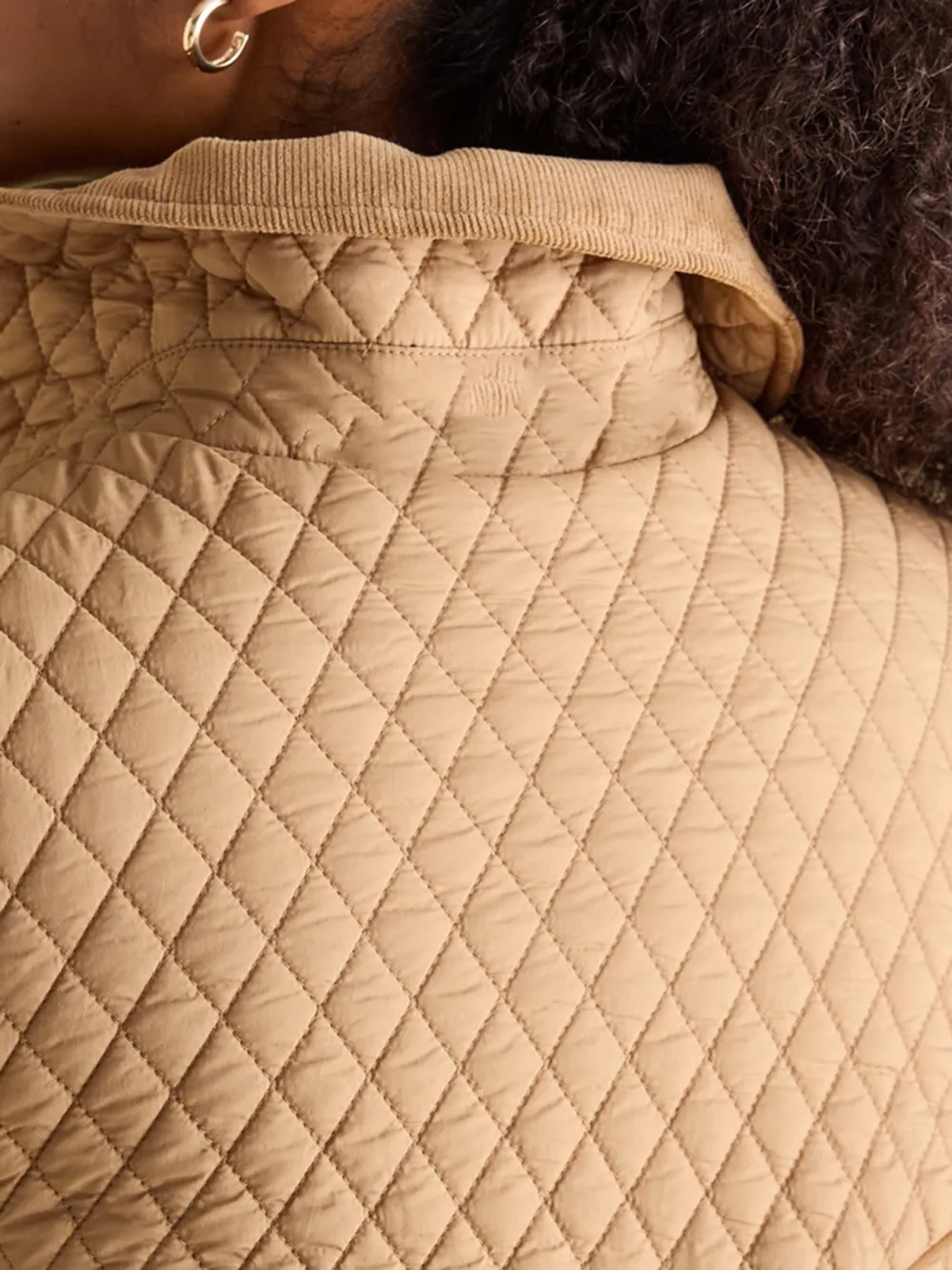 Rosewell Tan Brown Showerproof Longline Diamond Quilted Coat