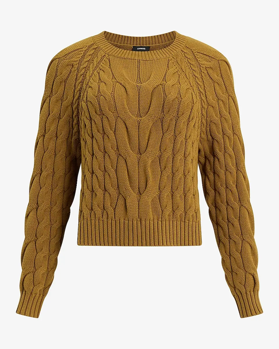 Cable Knit Crew Neck Sweater