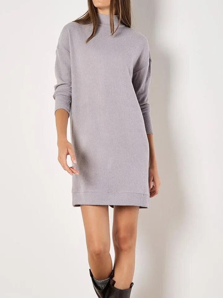 Ribbed Knit Mini Dress