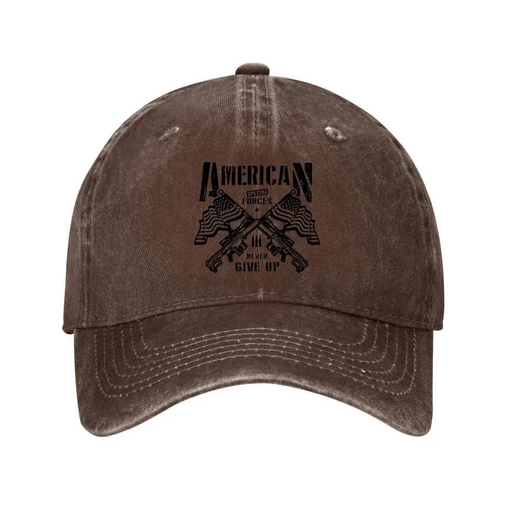 American Flag Victory Logo Washed Cap