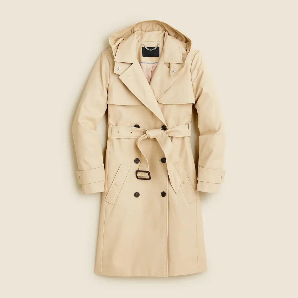 Cotton coat with trench