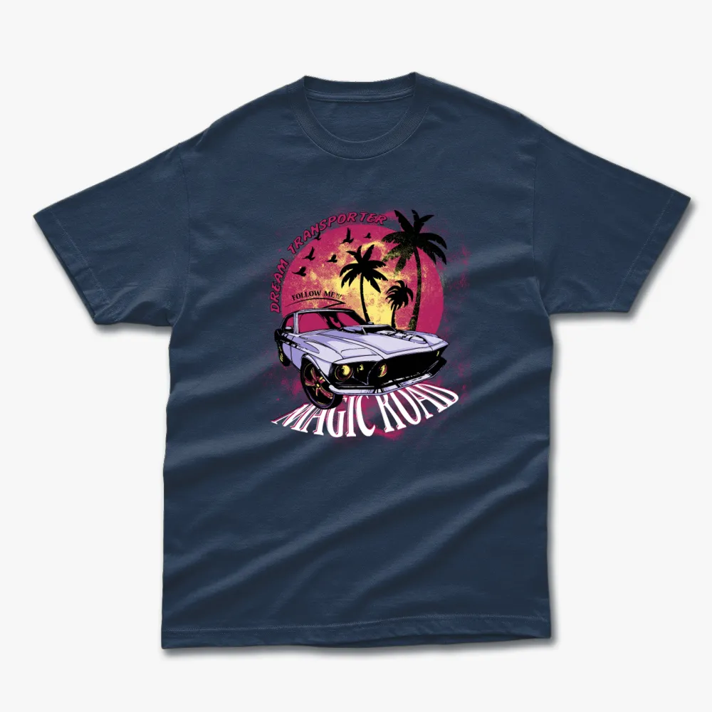 Retro Summer Magic Road Printed T-Shirt