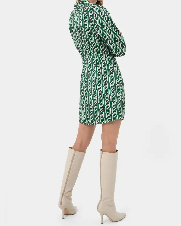Contemporary Printed Mini Wrap Dress