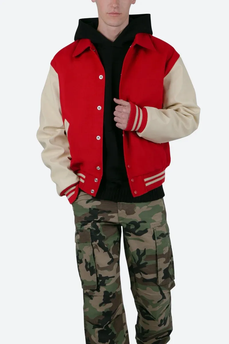 COLLARED VARSITY JACKET