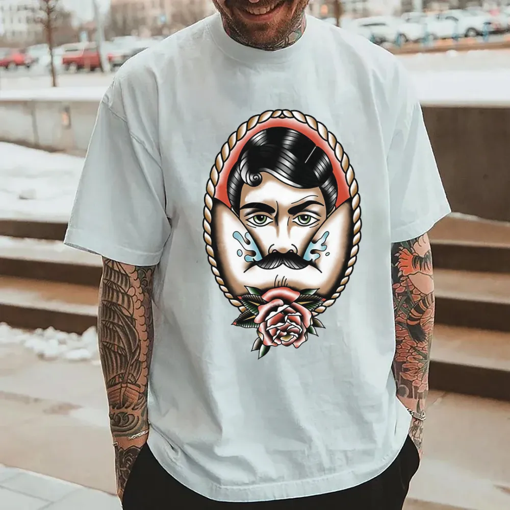 Vintage Rose Printed Men's T-shirt