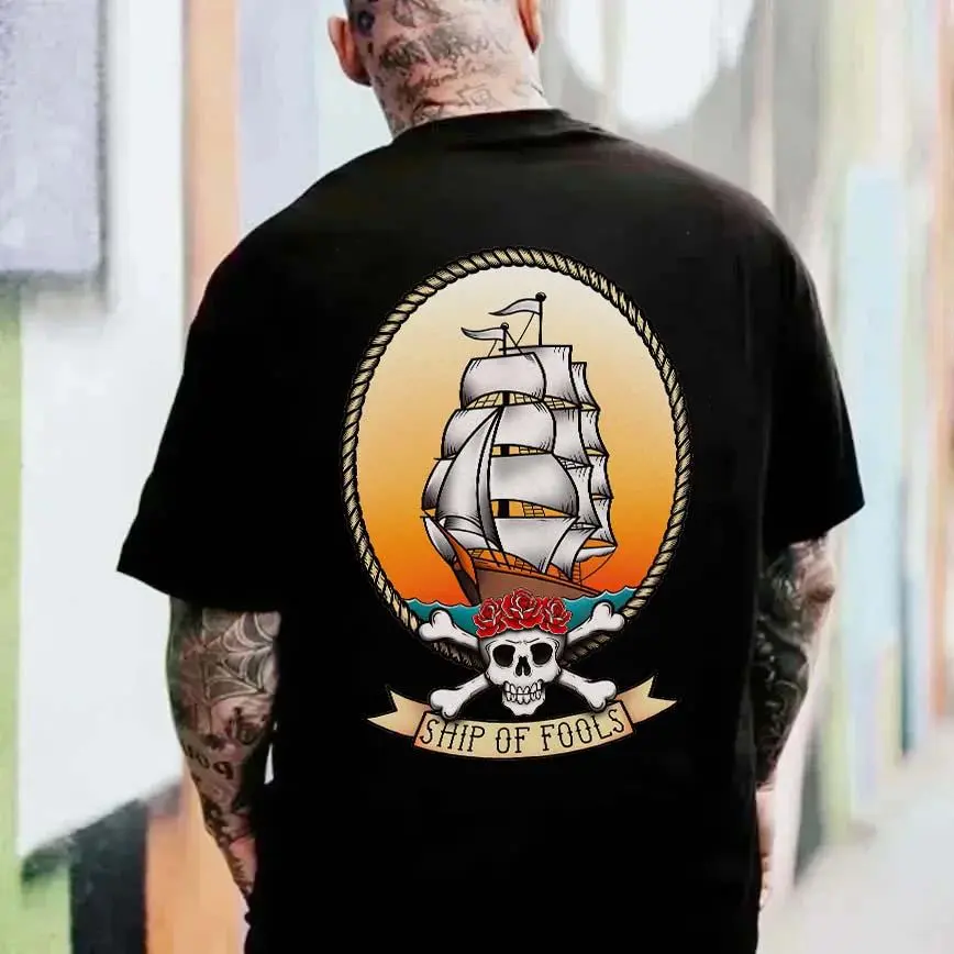 Ship Of Fools Printed Men's T-shirt