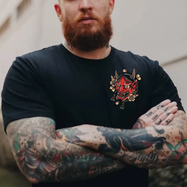Retro Devil Pattern Men's Fashion T-shirt