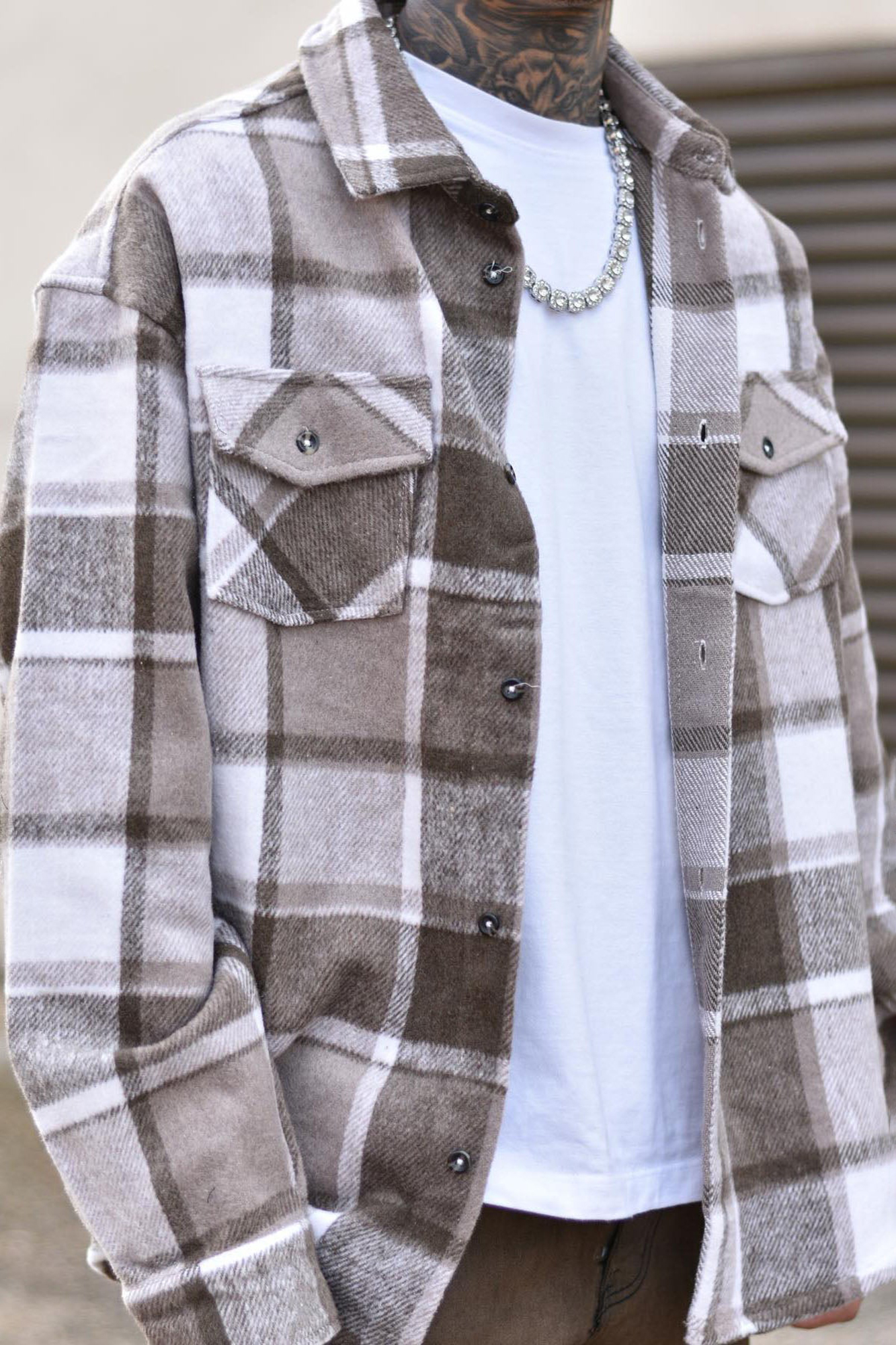 Wanted Plaid Shacket - Cream