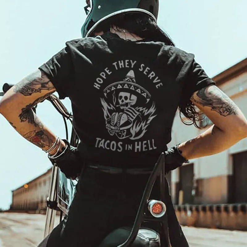 Hope They Serve Skull Graphic Women T-Shirt
