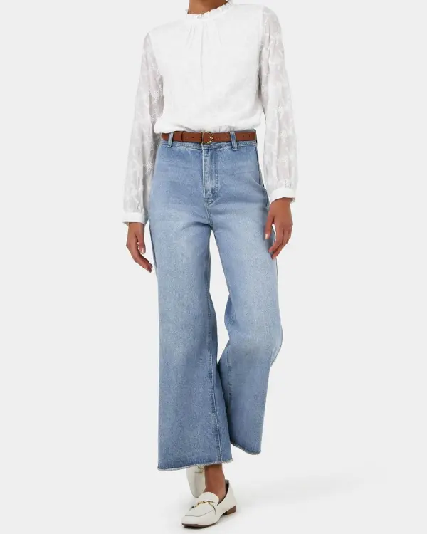 Culotte Denim Style Wide Leg Jeans