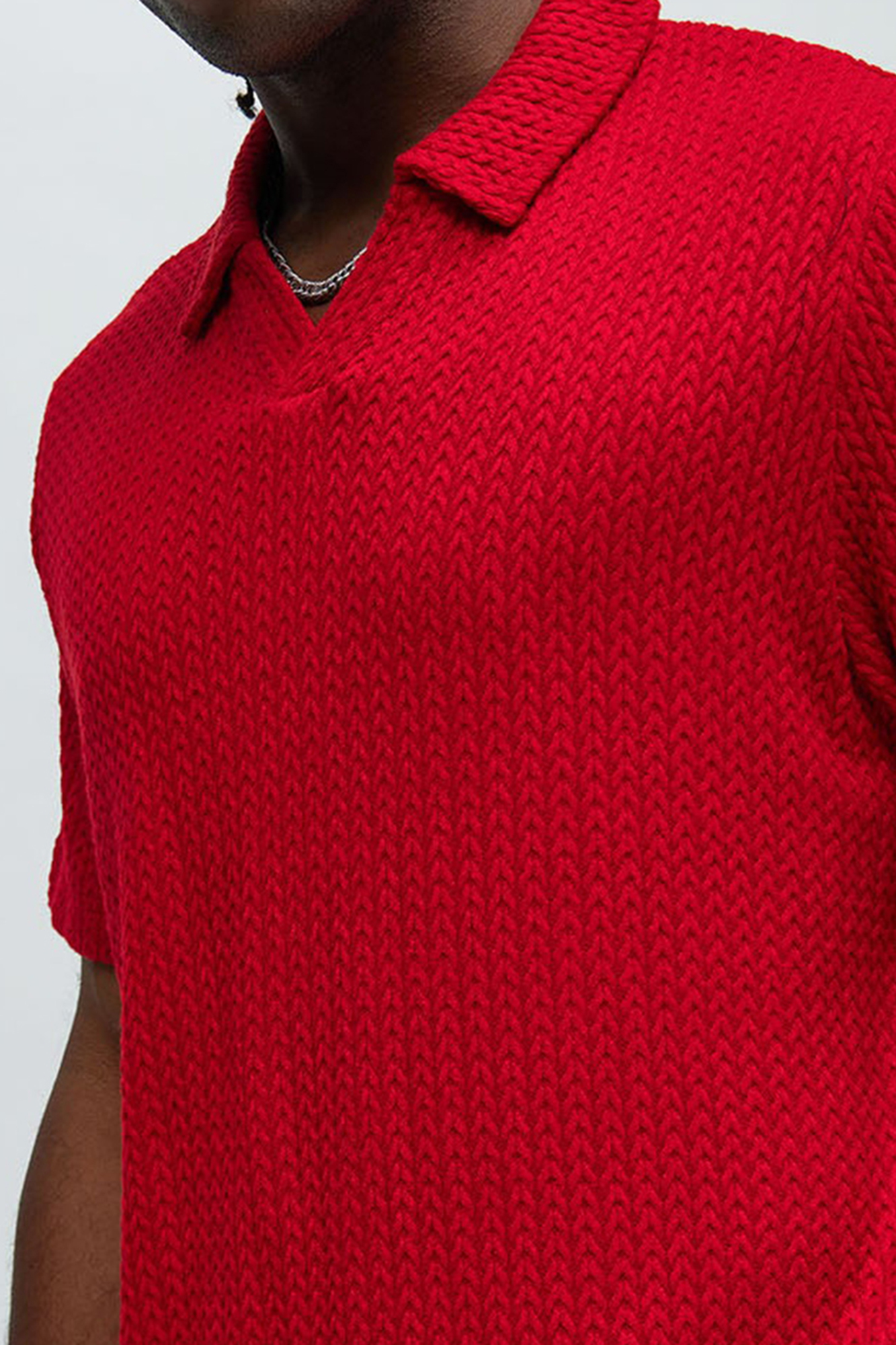 Catanina Textured Polo - Red