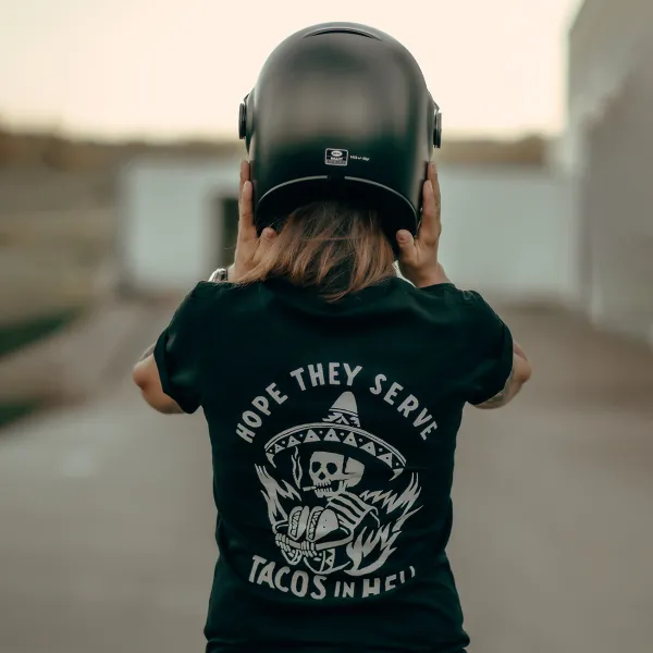 Hope They Serve Skull Graphic Women T-Shirt