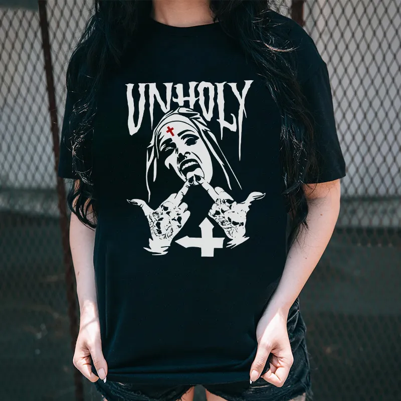 Unholy Nun Print Women's T-shirt