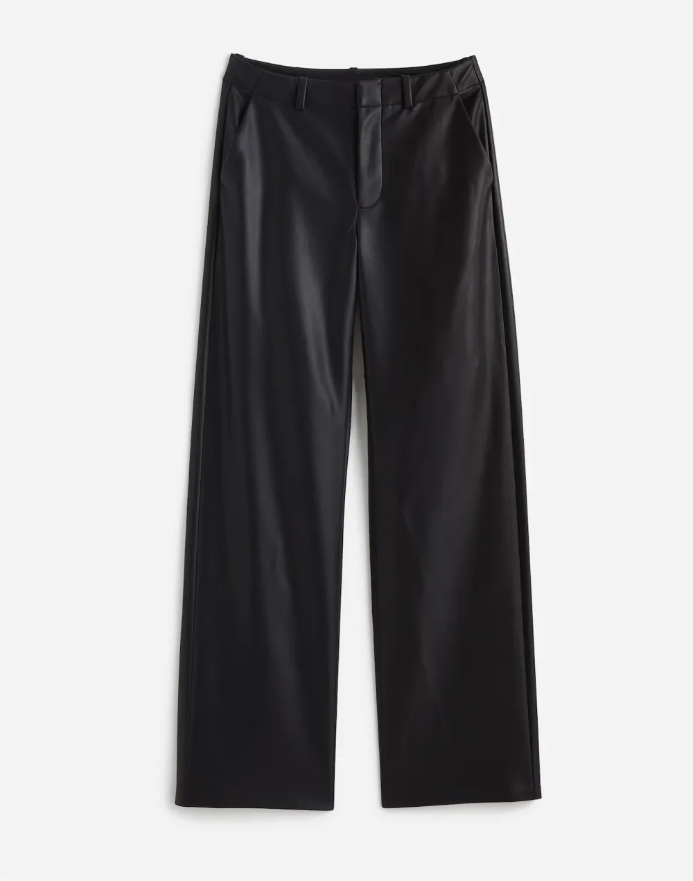 Low-Slung Baggy Pants in Faux Leather