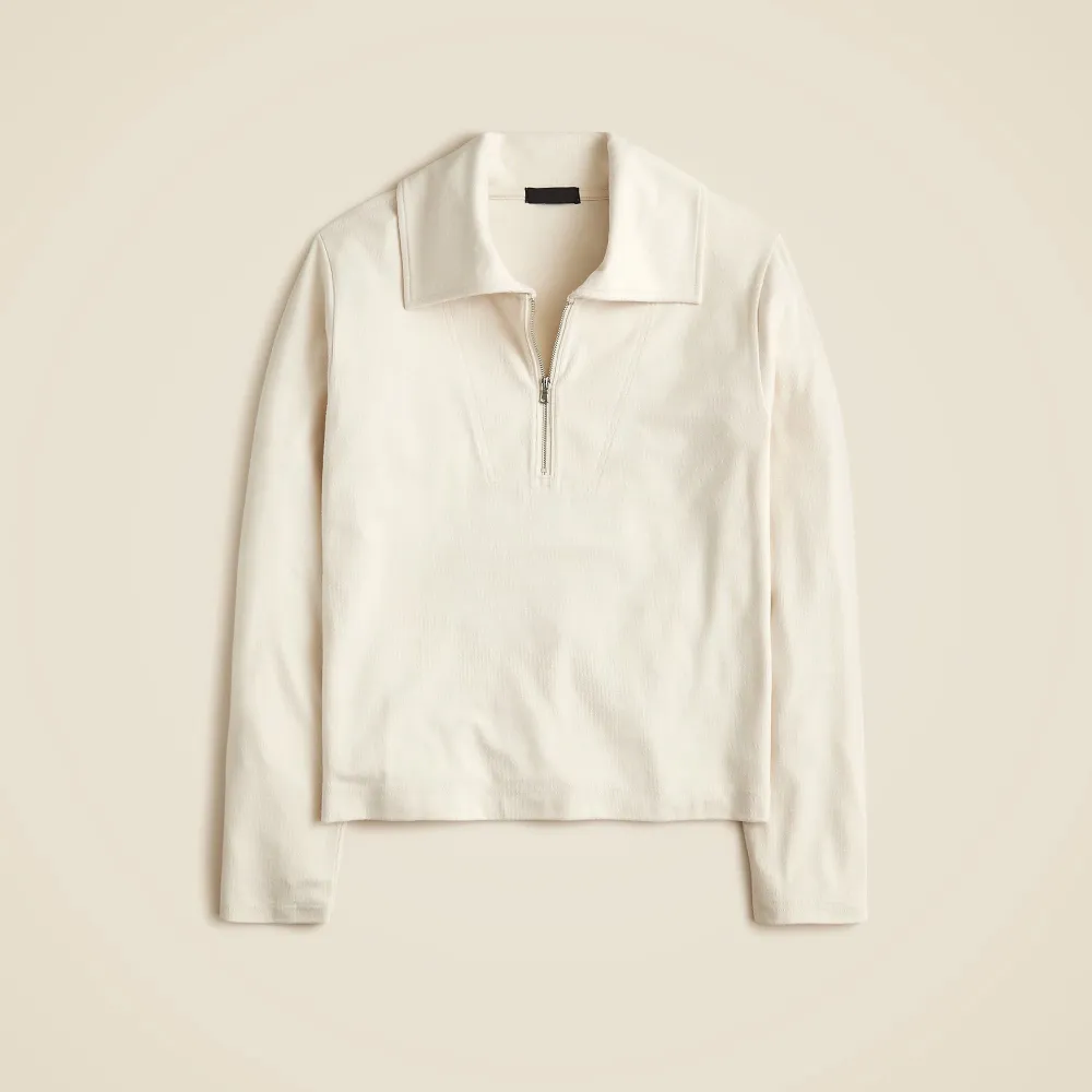 Soft rib quarter-zip top