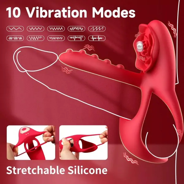 Rose Shape Sucking Licking Vibrator Clitoral G-spot Sex Toy for Women Waterproof