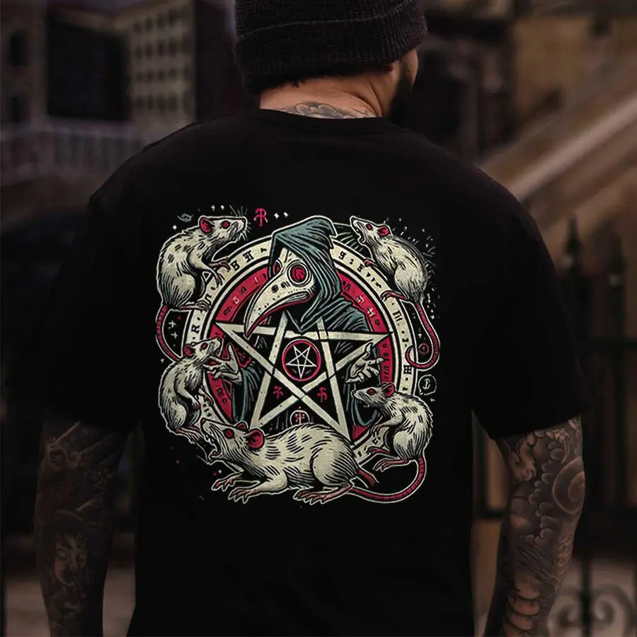 Bubonic Plague Doctor Printed Men's T-shirt