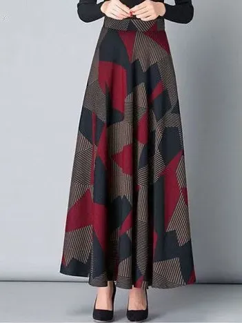 Color Block Casual Loose Skirt